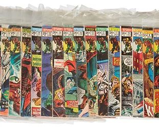115
A Group Of Bronze Age Marvel Werewolf By Night Comics
Comprising #1, #2, #3, #4, #5, #6, #7, #8, #9, #10, #11, #12, #13, #14, #15, #16, #18, #19, #21, #22, #26, #27, #30, #33, #34, #36, #37, #39, #40, #41, #42, and #43

32 pieces
Estimate: $300 - $500
