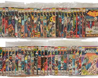 118
A Group Of Bronze Age Marvel Tomb Of Dracula Comics
Comprising #2, #3, #4, #5, #6, #7, #8, #9, #11, #12, #13, #14, #15, #16, #17, #18, #19, #20, #21, #22, #23, #24, #25, #26, #27, #28, #31, #35, #38, #40, #41, #42, #43, #44, #45, #46, #47, #48, #49, #50, #51, #52, #54, #61, #62, #63, #69, #17, #22, #36, #50, #53, #56, #57, #58, #60, #64, #67, #68, and #70

60 pieces
Estimate: $200 - $300