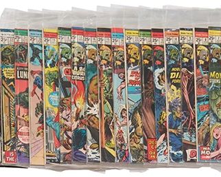126
A Group Of Bronze Age Marvel Man-Thing Comics
Comprising Vol. 1 #1, #2, #3, #4, #5, #6, #7, #8, #9, #10, #11, #12, #13, #14, #15, #16, #17, #18, #19, #20, #21, and #22; Vol. 2 #1, #2, #3, #4, #5, #6, #7, #8, #9, #10, and #11

33 pieces
Estimate: $100 - $200