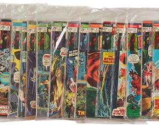 140
A Group Of Marvel Beware And Tomb Of Darkness Comics
The Bronze Age comics comprising Beware Vol. 1: #1, #2, #3, #4, #6, #7, #8 and Tomb of Darkness: #9, #10, #11, #12, #13, #14, #15, #16, #17, #18, #19, #20, #21

20 pieces
Estimate: $100 - $200