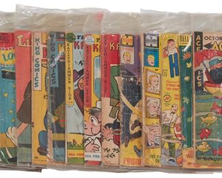148
A Group Of Golden Age Comics
Comprising Ace Comics (David McKay Comics) #115, Howdy-Doody (Dell) #30, Humphrey Comics (Harvey) #11, Joe Palooka (Harvey) #104, #114, Katzenjammer Kids (David McKay Comics) #2, #8, #9, King Comics (King Comics) #91 #132, Little Orphan Annie Popped Wheat Giveaway (Chicago Tribune), Looney Tunes and Merry Melodies (Dell) #104, My Little Margie (Dell) #1, Four Color (Dell) #191, #281, #366, and #431

17 pieces
Estimate: $100 - $200