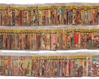 157
A Group Of Classics Illustrated Comics
Comprising #1, #2, #3, #4, #5, #6, #7, #8, #9, #9, #10, #11, #12, #13, #13, #14, #16, #17, #18, #18, #19, #21, #23, #24, #25, #26, #28, #28, #29, #30, #31, #32, #33, #34, #34, #35, #36, #37, #38, #39, #39, #40, #41, #42, #44, #45, #46, #47, #47, #48, #49, #50, #52, #53, #54, #55, #56, #57, #58, #60, #61, #62, #63, #63, #64, #65, #65, #66, #67, #69, #70, #71, #77, #78, #78, #79, #79, #80, #81, #83, #84, #84, #85, #87, #88, #89, #90, #91, #91, #92, #93, #95, #96, #97, #98, #100, #101, #102, #104, #105, #107, #109, #110, #111, #112, #113, #114, #116, #118, #119, #120, #121, #122, #123, #124, #125, #126, #127, #128, #129, #130, #131, #132, #133, #135, #136, #137, #138, #141, #142, #143, #144, #145, #146, #147, #148, #149, #151, #152, #153, #156, #157, #158, #159, #160, #161, #162, #163, #164, #165, #166, #167, #168, #169, #501, #502, #505, #507, #512, #513, #517, #521, #523, #539, #543, #545, #550, #551, #553, #556, #566, #574, #156A, and #159A

1