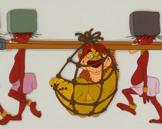 175
A Walt Disney Animation Studios Animation Cel From "The Social Lion," 1954
Gouache on celluloid
Unsigned
Sight: 8" H x 15" W
Estimate: $300 - $500