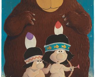 197
Michael Bedard
b. 1949
Bear With Two Children
Oil on canvas
Signed lower right: Michael Bedard
30" H x 20" W
Estimate: $800 - $1,200