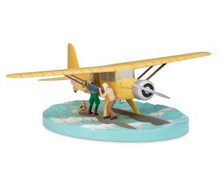 208
2011
A Moulinsart "Tintin" Sea Plane Model "Hydravion CN-3411"
Edition: 207/2011
Marked with sticker applied to underside: Serie Limitee tirage 2011 ex / exemplaire no 0207 / [logo] TINTIN
The polychrome wood and resin model sea plane with Tintin and other figures, depicted from the album "Le Crabe Aux Pinces D'or," or, "The Crab with the Golden Claws," made by Herge/Moulinsart for the "Moulinsart Tintin Vehicles" collection
With base: 5.325" H x 15.625" W x 11.25" D
Estimate: $1,000 - $2,000