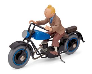 211
1998
An Aroutcheff "Tintin" Motorcycle Figurine
From the edition of a few hundred copies
Marked with sticker to underside: © Moulinsart 1998
The polychrome resin, wood, and metal figurine of Tintin riding a motorcycle, depicted from the album "Le Sceptre d'Ottokar," or, "King Ottokar's Sceptre," sculpted by Michel Aroutcheff for the "Aroutcheff Tintin Vehicles" by Herge/Moulinsart
5.75" H x 9.125" W x 3.5" D
Estimate: $700 - $900
