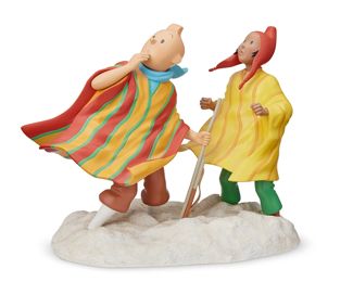 212
2006
A Leblon-Delienne "Tintin" Figurine Scene With Zorrino
Edition: 421/1500
The polychrome resin figurines of Tintin and Zorrino, depicted from the album "Le Temple du Soleil," or, "The Temple of the Sun," sculpted by Marie Leblon for the "Encounters" collection, manufactured by Leblon-Delienne for Herge/Moulinsart
9" H x 11" W x 6.5" D
Estimate: $600 - $800