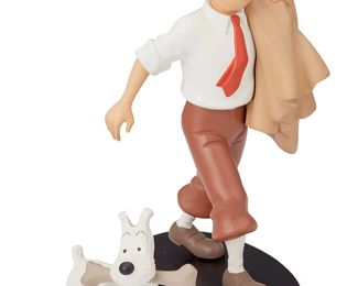 214
2007
A Leblon-Delienne "Tintin" Globe Trotter Figurine
Edition: 45/1500
Marked to figure verso: © Herge Moulinsart
The polychrome resin figurine of Tintin and dog Snowy (Milou), sculpted by Marie Leblon for the "Nostalgic" collection, manufactured by Leblon-Delienne for Herge/Moulinsart
Figure with stand: 7.625" H x 4.325" W x 5.75" D; dog: 2.75" H x 1.625" W x 3.875" D
Estimate: $500 - $700