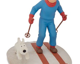 215
2003
A Moulinsart "Tintin" Figurine Skiing With Dog Snowy
Edtion: 585/2000
Marked to base: © Herge Moulinsart / no 585/2000
The polychrome resin figurines of Tintin and Snowy (Milou), sculpted by Marie Leblon for the "Classic" collection of Leblon Tintin "Blue Boxes," manufactured by Leblon-Delienne for Herge/Moulinsart
With base: 8.325" H x 6.325" W x 9.125" D
Estimate: $500 - $700