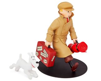 226
2017
A Moulinsart "Tintin" Figurine, "Ils Arrivent"
Edition 1861 of unknown size
Marked to underside of base with Tintin logo
The polychrome resin ensemble depicting Tintin with a suitcase and his dog Snowy (Milou) on metal base, made by Herge/Moulinsart for the "Classics of Tintin" collection
With base: 8.325" H x 6.25" x 7" D
Estimate: $300 - $500