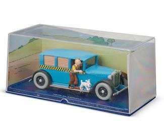 227
2001
An Atlas "Tintin" Model Taxi And Figurine
From the edition of 70
Marked to underside: © Herge-Moulinsart; further marked to top of base: Tintin en Amerique
The polychrome metal and plastic model taxi, depicted from the album "Tintin en Amerique," or, "Tintin in America," manufactured by Editions Atlas for Herge/Moulinsart, accompanied by clear plastic box, background card, and certificate
With plastic box: 2.625" H x 5.625" W x 2.5" D
Estimate: $300 - $500