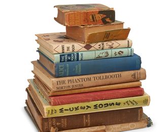 228
A Group Of Classic Children's Books
Eleven hardcover books:

Walt Disney Studios. "Mickey Mouse in King Arthur's Court." New York: Blue Ribbon Books, Inc., 1933
The octavo pop-up book profusely illustrated throughout, including 4 pop-up illustrations
9.75" H x 7.625" W x 1.125" D

Juster, Norton (author); Jules Feiffer (illustrator). "The Phantom Tollbooth." New York: Random House, 1967
Ninth printing; the octavo bound in tan cloth with black illustration to front
9.25" H x 6.325" W x 1.325" D

De Saint-Exupery, Antoine. "Le Petit Prince." Cambridge: Riverside Press, 1946
Educational edition in the original French; the octavo bound in brown cloth
8.875" H x 5.875" W x 0.5" D

Carroll, Lewis (author); John Tenniel (illustrator). "Alice's Adventures in Wonderland and Through the Looking Glass (Complete in One Volume)." New York: Grosset & Dunlap
The octavo bound in blue cloth with green stamped lettering to front board and spine
8.325" H x 5.75" W x 1.625" D

Milne, A.A. (author); Er