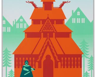 231
Eric Tan (20th Century) And Stacey Aoyama (20th Century)
"EPCOT 40th Anniversary - Norway," 2019
Screenprint in colors on metallic silver paper
Edition: AP 2/25 (aside from the edition of 100 on the same paper)
Unsigned; numbered in ink lower left and with the Disney copyright lower right; Cyclops Print Works, Los Angeles, CA, prntr.; Walt Disney Company, Burbank, CA, pub.
Image/Sheet: 27" H x 18" W
Estimate: $300 - $500