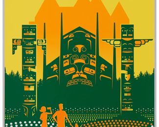 234
Eric Tan (20th Century) And Stacey Aoyama (20th Century)
"EPCOT 40th Anniversary - Canada," 2019
Screenprint in colors on metallic silver paper
Edition: AP 2/25 (aside from the edition of 100 on the same paper)
Unsigned; numbered in ink lower left and with the Disney copyright lower right; Cyclops Print Works, Los Angeles, CA, prntr.; Walt Disney Company, Burbank, CA, pub.
Image/Sheet: 27" H x 18" W
Estimate: $300 - $500