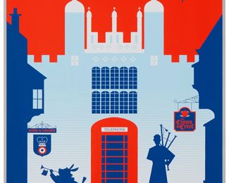 235
Eric Tan (20th Century) And Stacey Aoyama (20th Century)
"EPCOT 40th Anniversary - United Kingdom," 2019
Screenprint in colors on metallic silver paper
Edition: AP 2/25 (aside from the edition of 100 on the same paper)
Unsigned; numbered in ink lower left and with the Disney copyright lower right; Cyclops Print Works, Los Angeles, CA, prntr.; Walt Disney Company, Burbank, CA, pub.
Image/Sheet: 27" H x 18" W
Estimate: $300 - $500