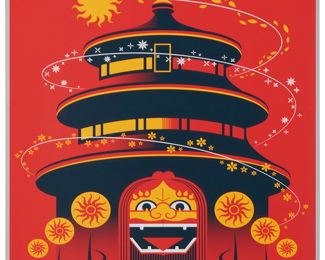 237
Eric Tan And Stacey Aoyama,
"EPCOT 40 - China," 2019
Screenprint in colors on metallic silver paper
Edition: AP 2/25 (aside from the edition of 100 on the same paper)
Unsigned; numbered in ink lower left and with the Disney copyright lower right; Cyclops Print Works, Los Angeles, CA, prntr.; Walt Disney Company, Burbank, CA, pub.
Image/Sheet: 27" H x 18" W
Estimate: $300 - $500