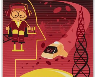 243
Eric Tan (20th Century) And Stacey Aoyama (20th Century)
"EPCOT 40th Anniversary - Wonders Of Life," 2019
Screenprint in colors on metallic silver paper
Edition: AP 2/25 (aside from the edition of 100 on the same paper)
Unsigned; numbered in ink lower left and with the Disney copyright lower right; Cyclops Print Works, Los Angeles, CA, prntr.; Walt Disney Company, Burbank, CA, pub.
Image/Sheet: 27" H x 18" W
Estimate: $300 - $500