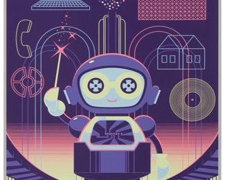 249
Eric Tan (20th Century) And Stacey Aoyama (20th Century)
"EPCOT 40th Anniversary - Communicore," 2019
Screenprint in colors on metallic silver paper
Edition: AP 2/25 (aside from the edition of 100 on the same paper)
Unsigned; numbered in ink lower left and with the Disney copyright lower right; Cyclops Print Works, Los Angeles, CA, prntr.; Walt Disney Company, Burbank, CA, pub.
Image/Sheet: 27" H x 18" W
Estimate: $300 - $500