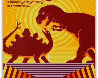 250
Eric Tan (20th Century) And Stacey Aoyama (20th Century)
"EPCOT 40th Anniversary - Universe Of Energy," 2019
Screenprint in colors on metallic silver paper
Edition: AP 2/25 (aside from the edition of 100 on the same paper)
Unsigned; numbered in ink lower left and with the Disney copyright lower right; Cyclops Print Works, Los Angeles, CA, prntr.; Walt Disney Company, Burbank, CA, pub.
Image/Sheet: 27" H x 18" W
Estimate: $300 - $500