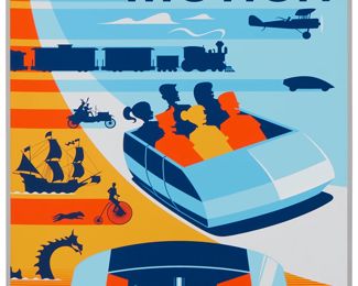 251
Eric Tan (20th Century) And Stacey Aoyama (20th Century)
"EPCOT 40th Anniversary - World Of Motion," 2019
Screenprint in colors on metallic silver paper
Edition: AP 2/25 (aside from the edition of 100 on the same paper)
Unsigned; numbered in ink lower left and with the Disney copyright lower right; Cyclops Print Works, Los Angeles, CA, prntr.; Walt Disney Company, Burbank, CA, pub.
Image/Sheet: 27" H x 18" W
Estimate: $300 - $500