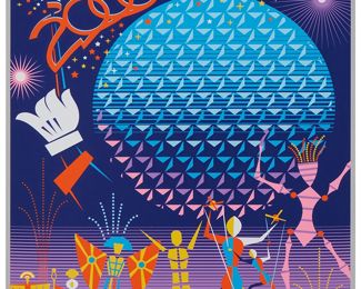 252
Eric Tan (20th Century) And Stacey Aoyama (20th Century)
"EPCOT 40th Anniversary - Millennium Celebration," 2019
Screenprint in colors on metallic silver paper
Edition: AP 2/25 (aside from the edition of 100 on the same paper)
Unsigned; numbered in ink lower left and with the Disney copyright lower right; Cyclops Print Works, Los Angeles, CA, prntr.; Walt Disney Company, Burbank, CA, pub.
Image/Sheet: 27" H x 18" W
Estimate: $300 - $500
