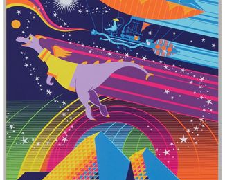 255
Eric Tan (20th Century) And Stacey Aoyama (20th Century)
"EPCOT 40th Anniversary - Imagination," 2019
Screenprint in colors on metallic silver paper
Edition: AP 2/25 (aside from the edition of 100 on the same paper)
Unsigned; numbered in ink lower left and with the Disney copyright lower right; Cyclops Print Works, Los Angeles, CA, prntr.; Walt Disney Company, Burbank, CA, pub.
Image/Sheet: 27" H x 18" W
Estimate: $300 - $500