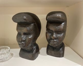 Wooden carved busts