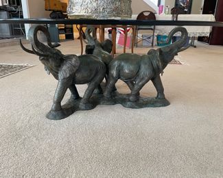 Maitland  smith bronze elephant coffee table