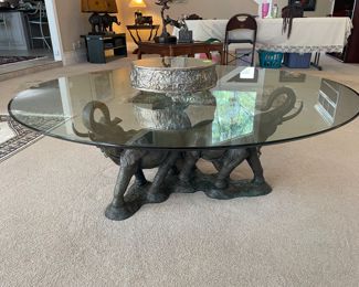 Glass top coffee table 