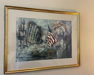 Sept 11 disaster art signed and numbered by EHRLE