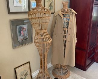 Vintage wicker dress forms