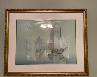 Signed and numbered boat print