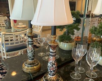 Cloisonné lamps by Kinder Harris