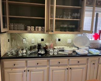 Dishwater including Ralph Lauren plaid tumblers