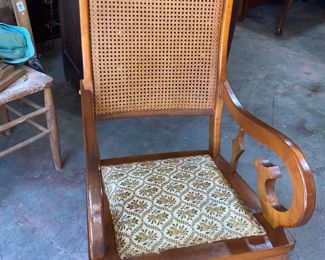 Early Lincoln Rocker with Cane Back