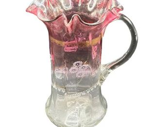Lot 1004   1 Bid(s)
Vintage English Decorative Cranberry Glass Stem Vase