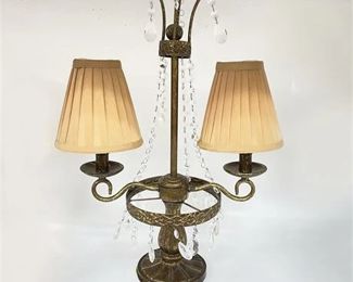 Lot 181   1 Bid(s)
Hollywood Regency Chandelier Style Accent Table Lamp, Small, Two Candle