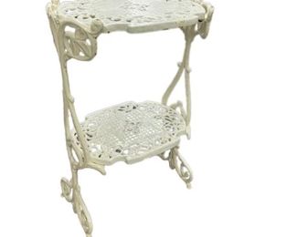 Lot 710   7 Bid(s)
Cast iron Double Tiered Table, Enamel Finish
