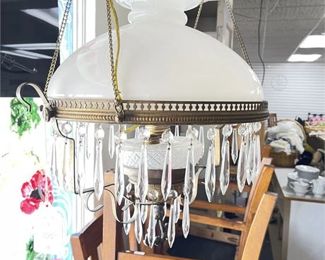 Lot 189   0 Bid(s)
Milk Glass and Crystal Converted Oil Lamp