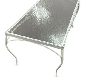 Lot 1059   0 Bid(s)
Vintage Wrought Iron Patio Cocktail Table Tempered Glass Top