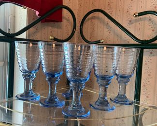 blue stemware