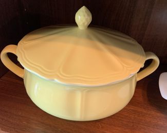 Ironstone yellow covered casserole