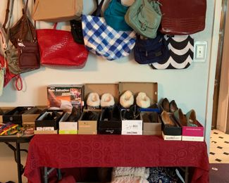 purses, totes, handbags, and shoes-  name brands