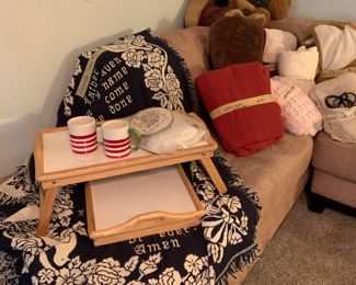 throws, teddy bears, breakfast trays