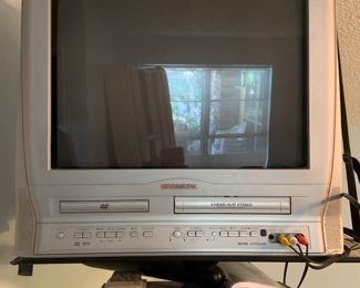 CRT tv with DVD and VHS, and remote