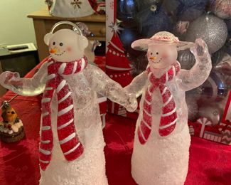 lighted snowmen and snowwomen :)