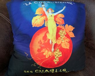 vintage advertising throw pillow