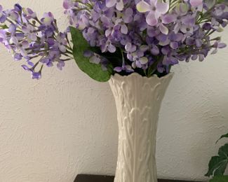 Lenox vase with faux lilacs