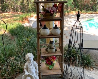 bamboo shelf and yard accessories