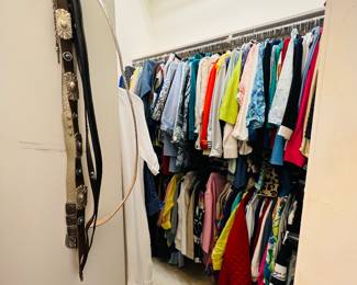 All closets are FULL  and we have numerous clothing racks full of name brand clothing in great condition/ like new. Over 100 +  pieces of clothing from Chicos, Ralph Lauren and more! 